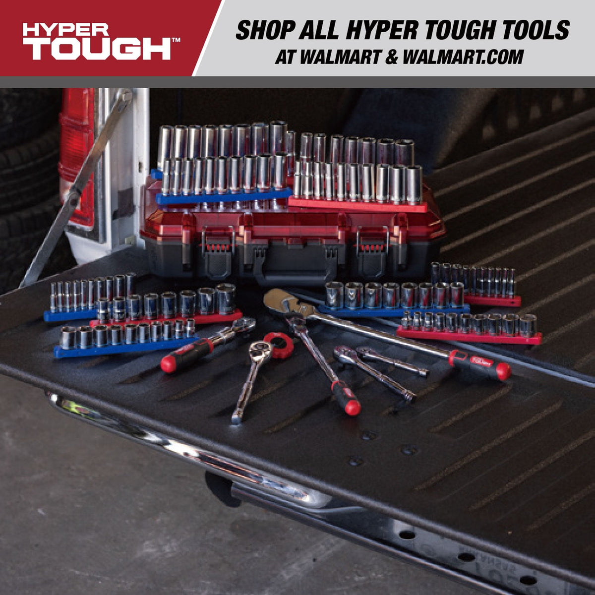 Hyper Tough 145-Piece Mechanics Tool Set, 1/4, 3/8 & 1/2-inch Drive (SAE & mm)