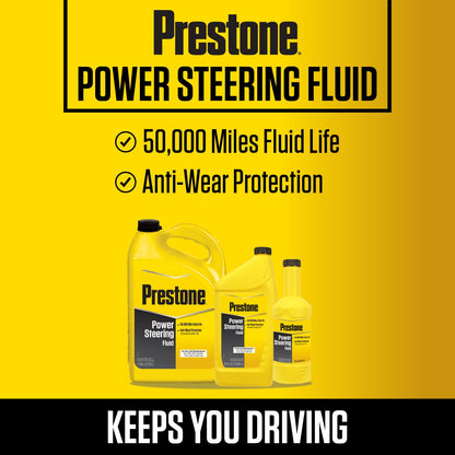 (6 pack) Prestone Power Universal Steering Fluid for Cars and Trucks - 32 fl oz - Anti-wear, 50,000 mile