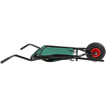 Pure Garden Folding Wheelbarrow with 80lb Capacity and Storage Pouches