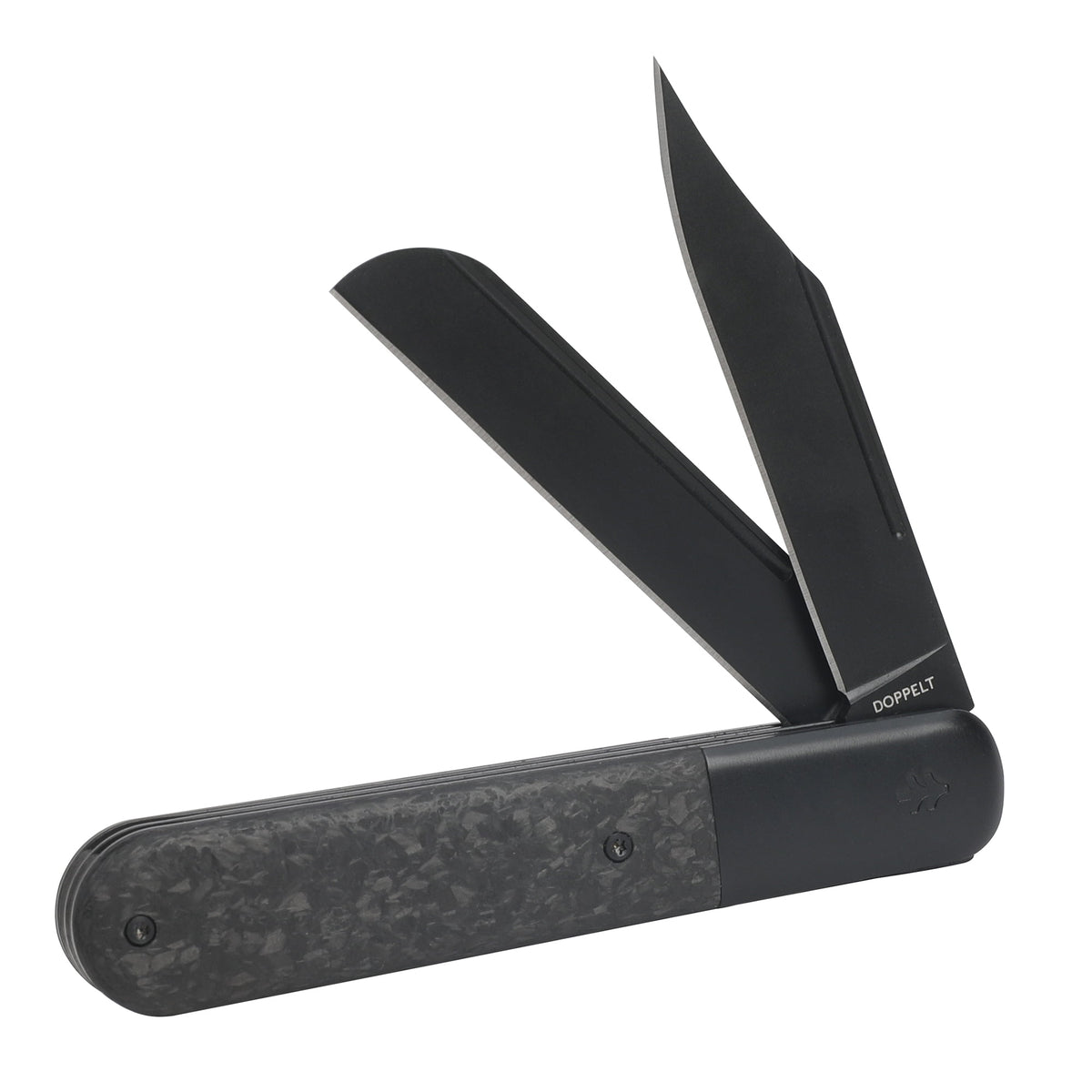 Swiss Tech Barlow Double Bladed Pocket Knife, Trapper, AUS-8, Carbon Fiber Handle, Slip Joint