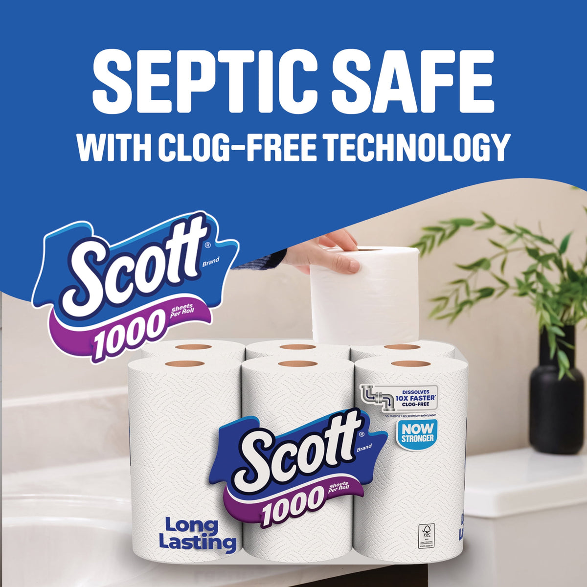 Scott 1000 1-Ply Toilet Paper, 36 Rolls, 1,000 Sheets per Roll