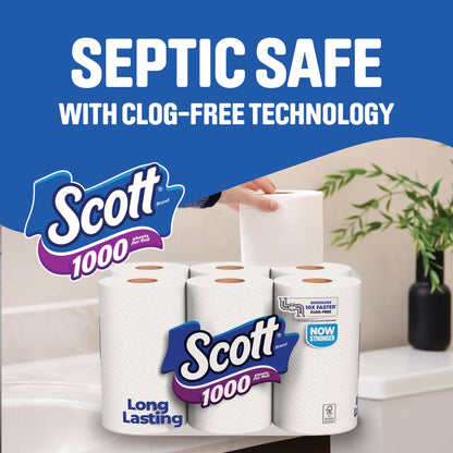 Scott 1000 1-Ply Toilet Paper, 36 Rolls, 1,000 Sheets per Roll