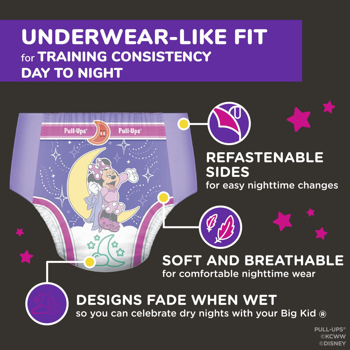 Pull-Ups Girls' Night-Time Overnight Potty Training Pants, 5T-6T, 44 Count