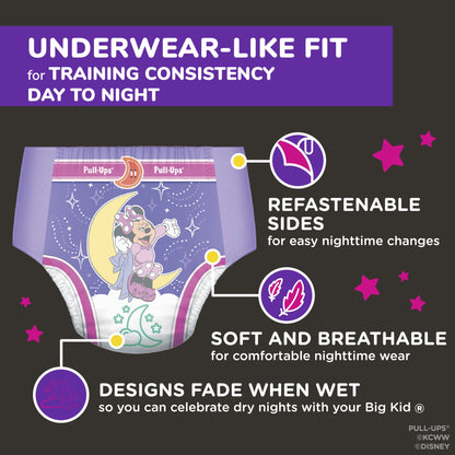 Pull-Ups Girls' Night-Time Overnight Potty Training Pants, 5T-6T, 44 Count
