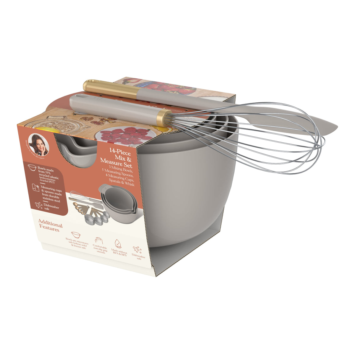 Beautiful by Drew Barrymore Mix & Measure Set, 14-Piece, Porcini Taupe