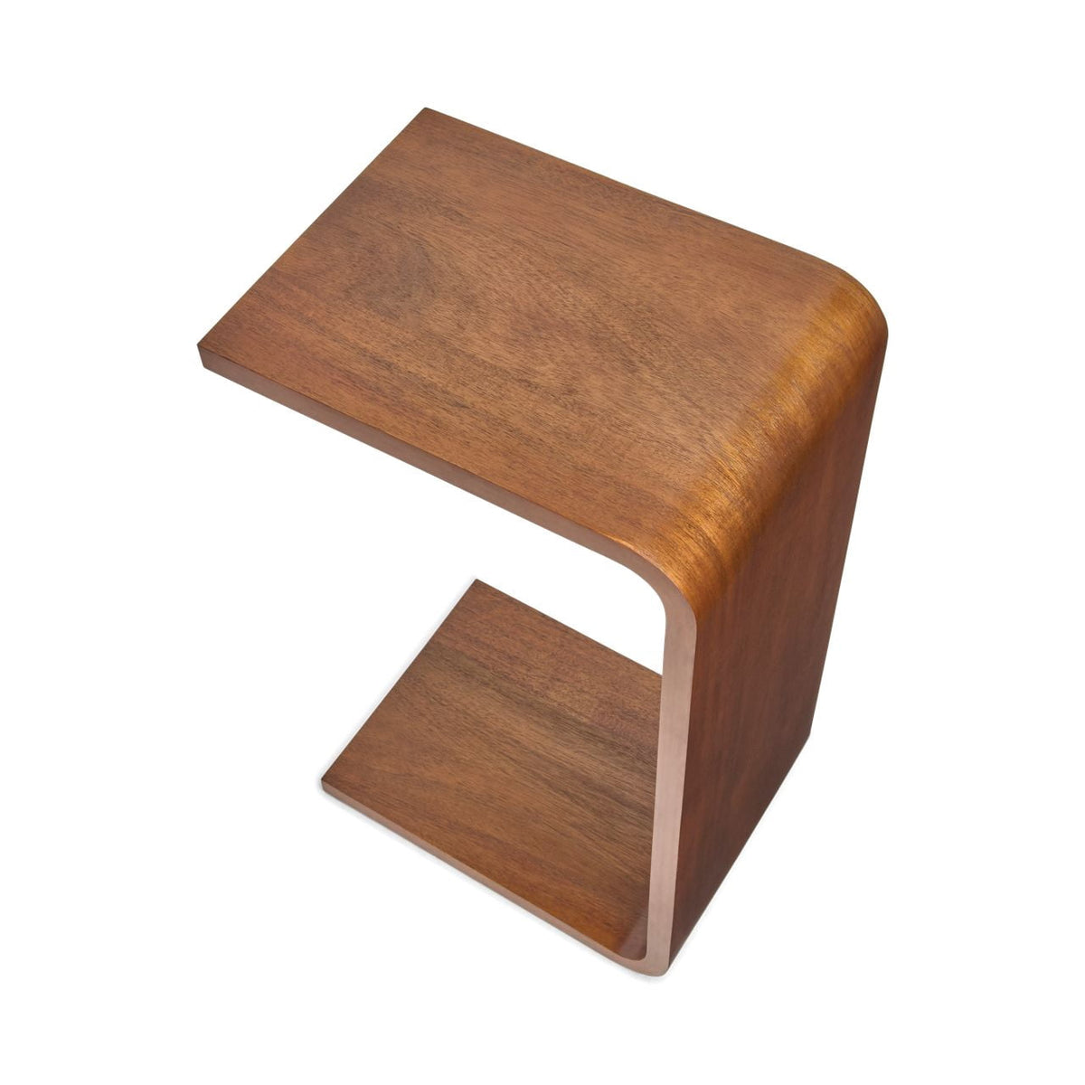 Mainstays Amelia C-Shape End Table, Walnut Brown
