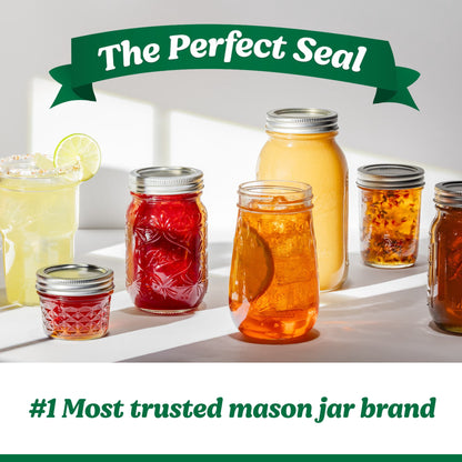 (4 pack) Ball Regular Mouth Quart 32-Oz. Glass Mason Jar with Lids and Bands, 12-Count