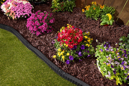 Expert Gardener Black Recycled Rubber Garden Border Landscape Edging, 2 ft x 3 in, 8 Pack