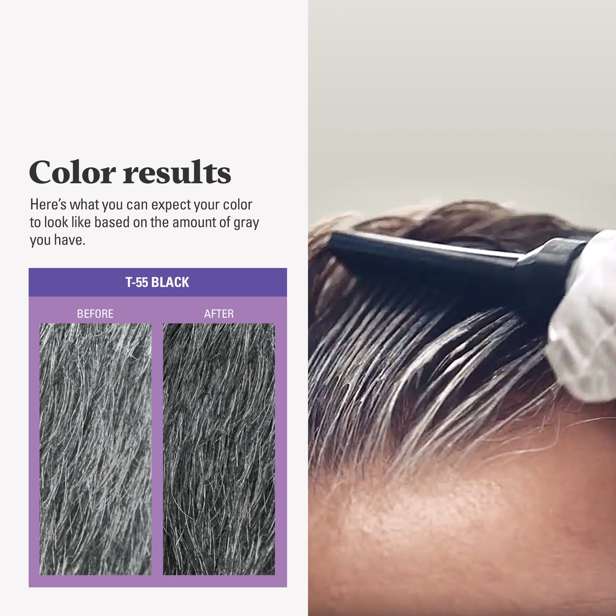Just For Men Touch of Gray Haircolor, Gray Men's Hair Color - T-55 Black, (Pack of 3)
