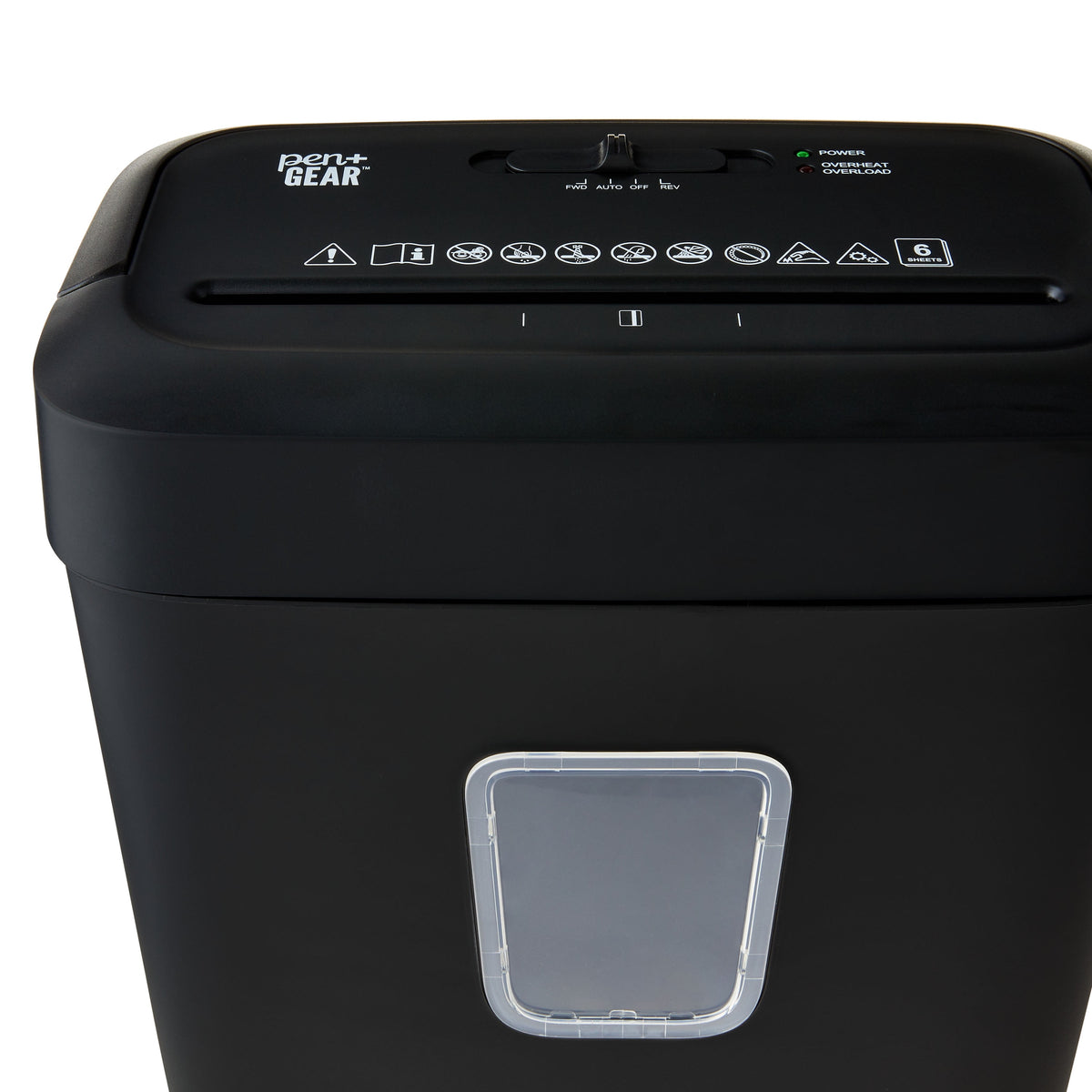 Pen+Gear 6-Sheet Cross-Cut Paper and Credit Card Shredder, 3.7 gal Bin, Black, Home and Office Use