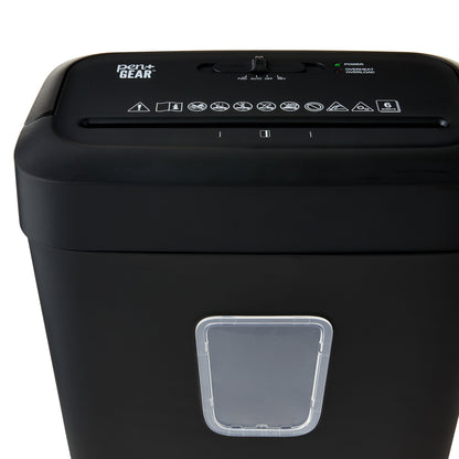Pen+Gear 6-Sheet Cross-Cut Paper and Credit Card Shredder, 3.7 gal Bin, Black, Home and Office Use
