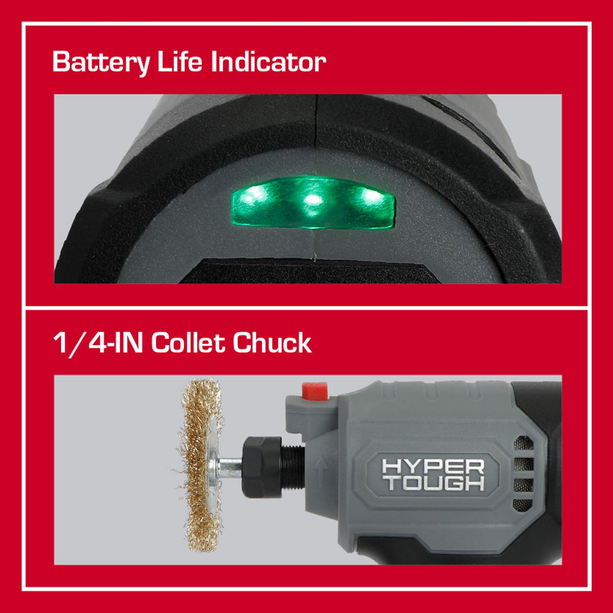 Hyper Tough 12V Brushless Cordless Die Grinder with 1.5Ah Battery