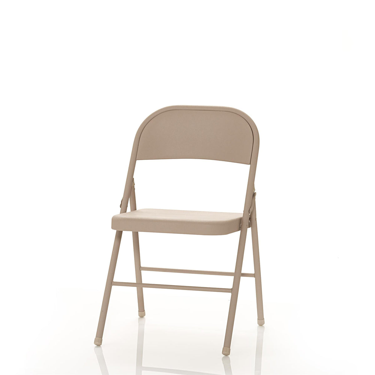 Mainstays All-Steel Metal Folding Chair, Beige, Set of 4