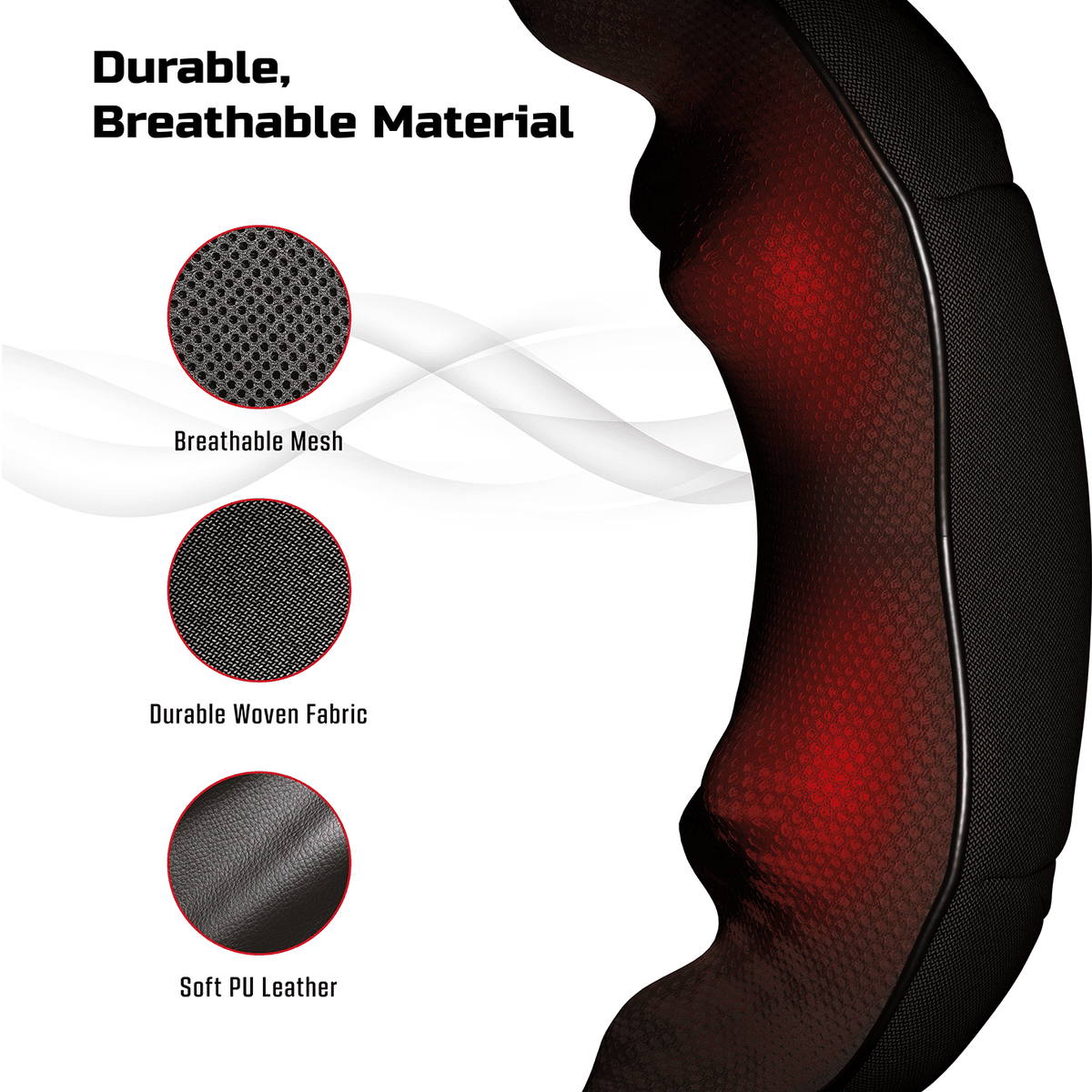 FitRx Cordless Shiatsu 3D Massager, USB-Rechargeable Shoulder, Back, and Neck Massager with Heat