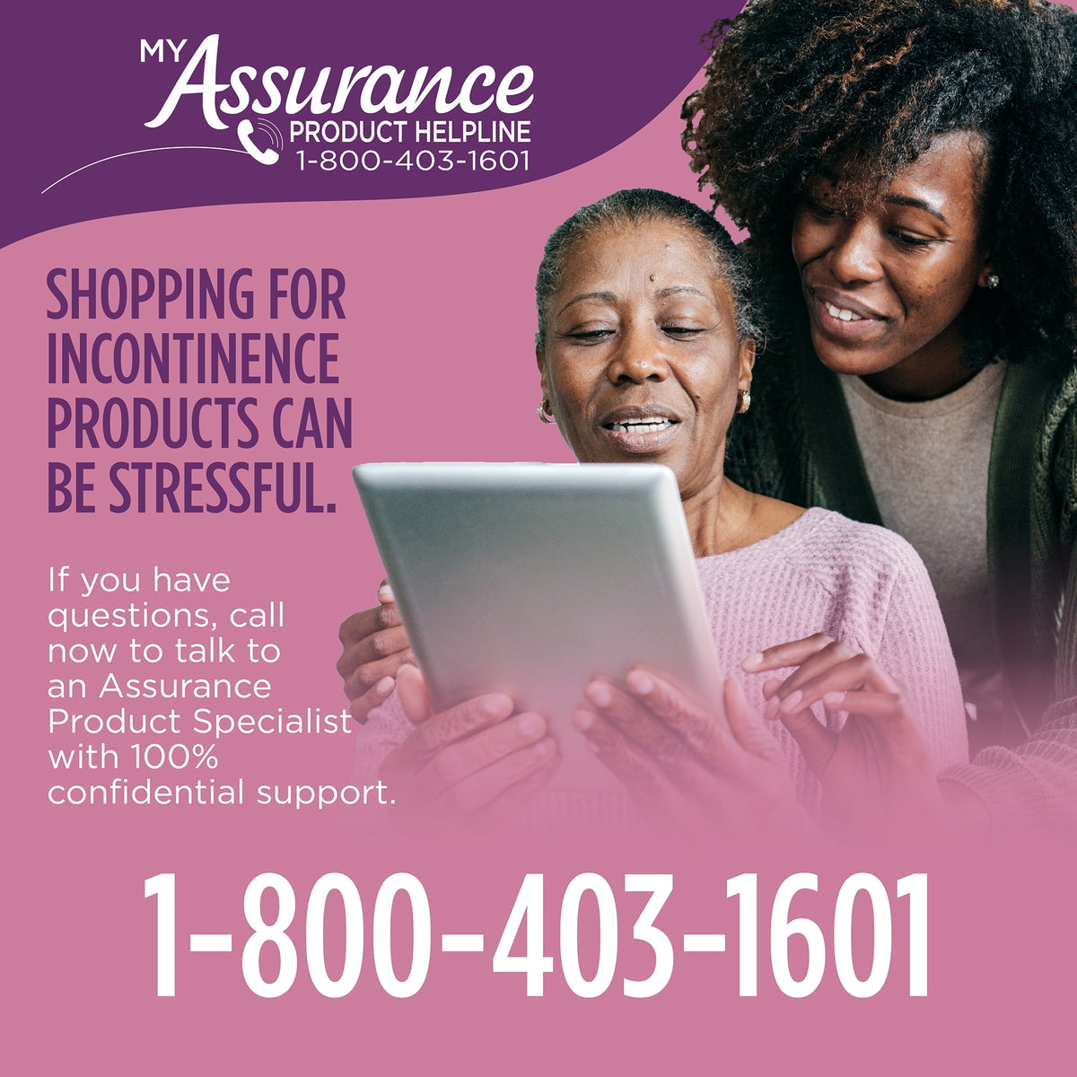 Assurance Women's Incontinence & Postpartum Underwear, Maximum Absorbency, S/M, 72 Count