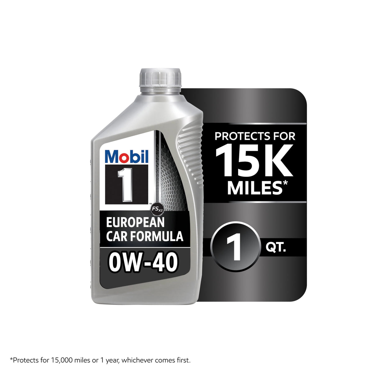 (4 pack) Mobil 1 FS European Car Formula Full Synthetic Motor Oil 0W-40, 1 Quart