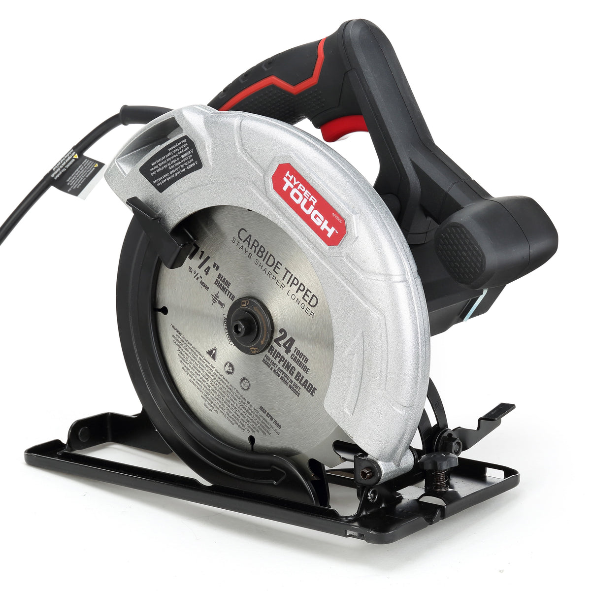 Hyper Tough 12 Amp 7-1/4 in Corded Circular Saw with Steel Shoe and Adjustable Bevel