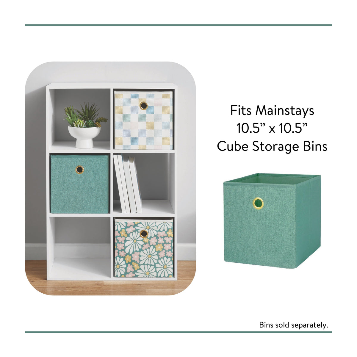 Mainstays 6 Cube Storage Organizer, White