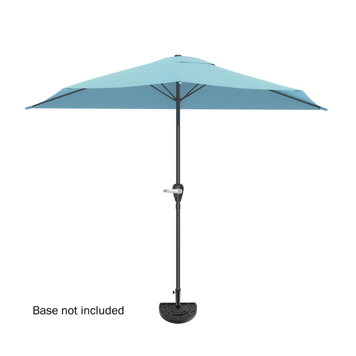 Pure Garden 9ft Half Umbrella for Balcony, Porch, or Deck, Blue