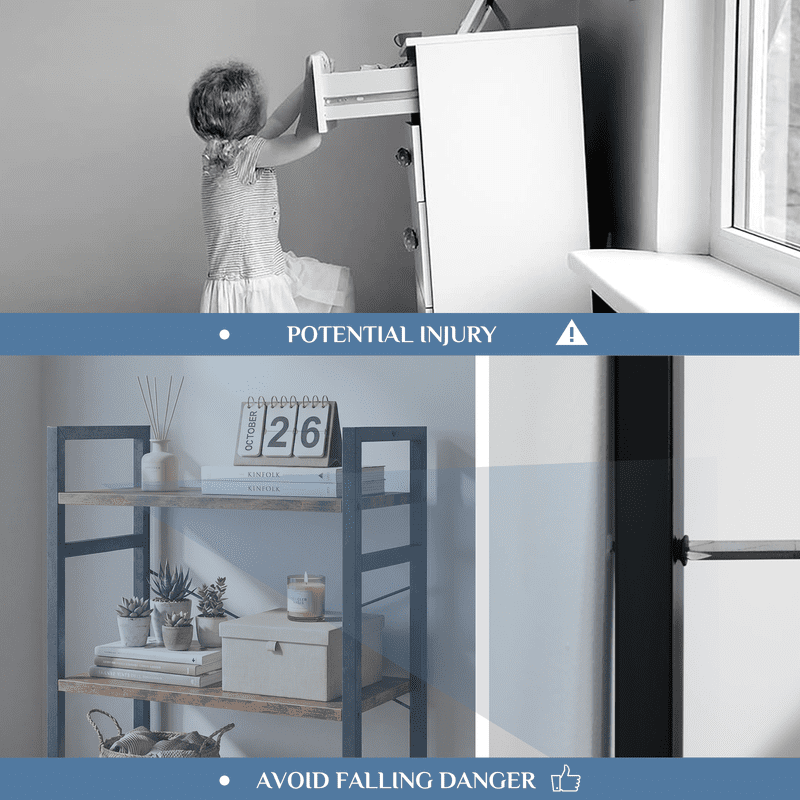 Gianna 5 Tier Bookshelf, Free Standing Shelf, Bookcase Shelf Storage Organizer, Industrial Book Shelves for Home Office, Living Room, Kitchen, Rust Brown