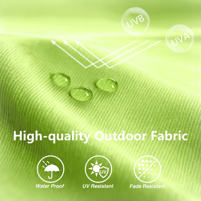 Abble 10x6.5ft Rectangular Patio Umbrella with Crank Handle, Outdoor Market Umbrella with 6 Sturdy Umbrella Ribs, Waterproof, Green
