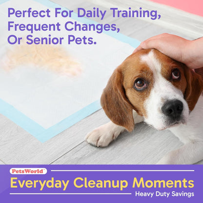 PetsWorld 300 Count Puppy Pads for Small Pets, 23 in x 36 in, Leak-Proof, Value Pack