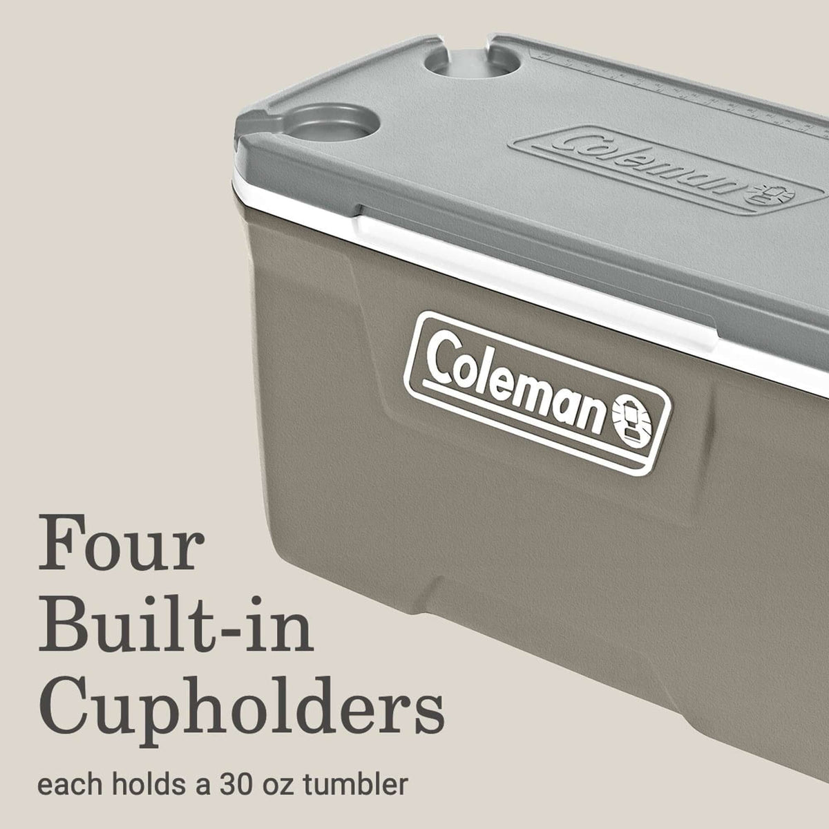 Coleman Classic 70 QT Hard-Sided Ice Chest Cooler, Silver Ash