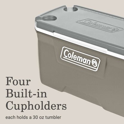 Coleman Classic 70 QT Hard-Sided Ice Chest Cooler, Silver Ash