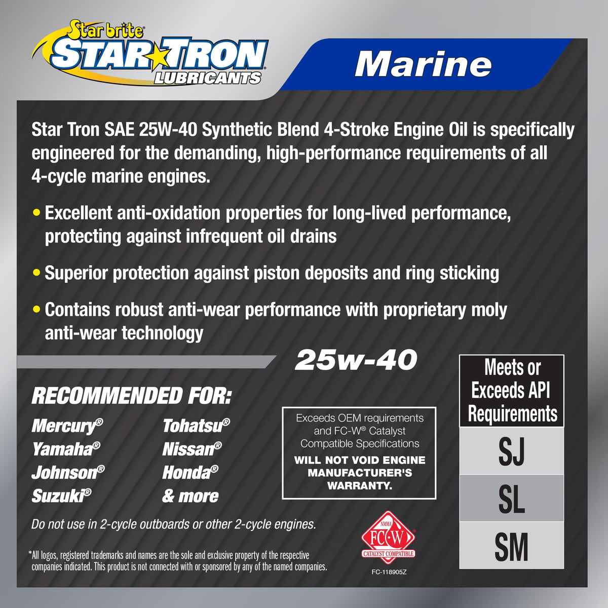 Star Tron Lubricants - 4-Stroke Oil 25W40 - Gallon