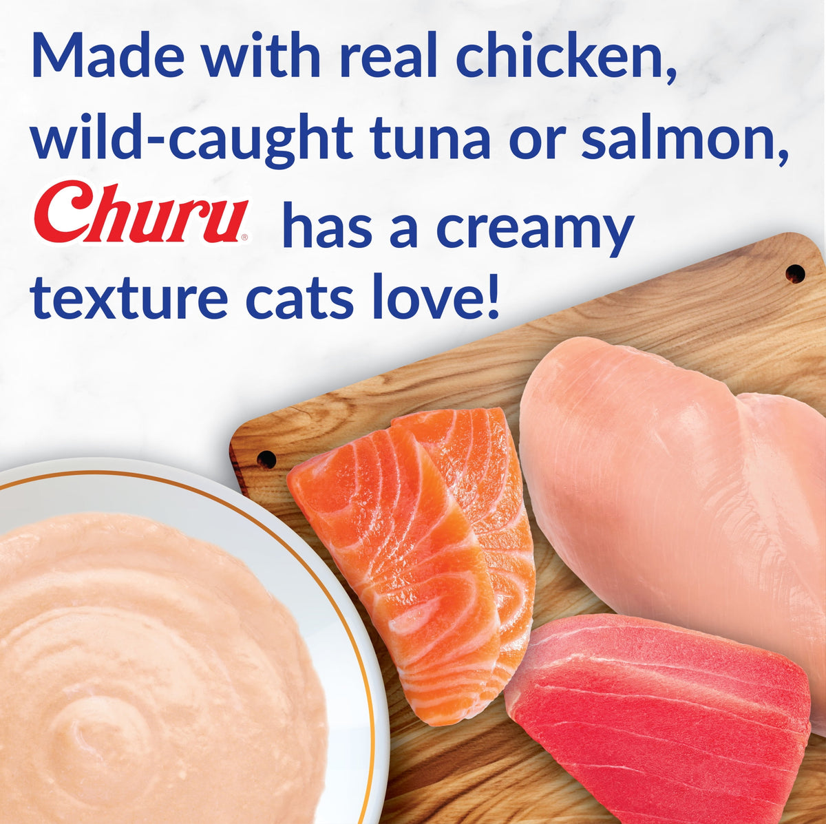 Inaba Churu Creamy, Lickable Wet Cat Treats, 0.5 oz, 40 Tubes, Chicken Variety