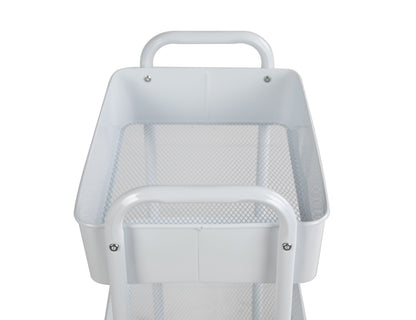 Mainstays 3-Tier Metal Laundry Cart, Arctic White, Rolling