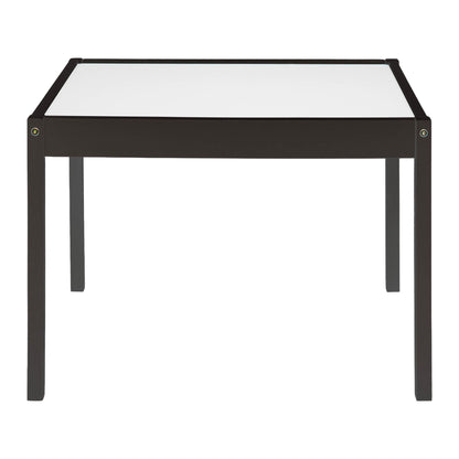 Mainstays Kids 3-Piece Dry Erase Activity Table and Chair Set for Learning, Drawing & Creative Play, Espresso