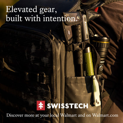 Swiss Tech 5000 Lumen Rechargeable LED Flashlight with IP67 Waterproof Protection and Magnetic Tailcap