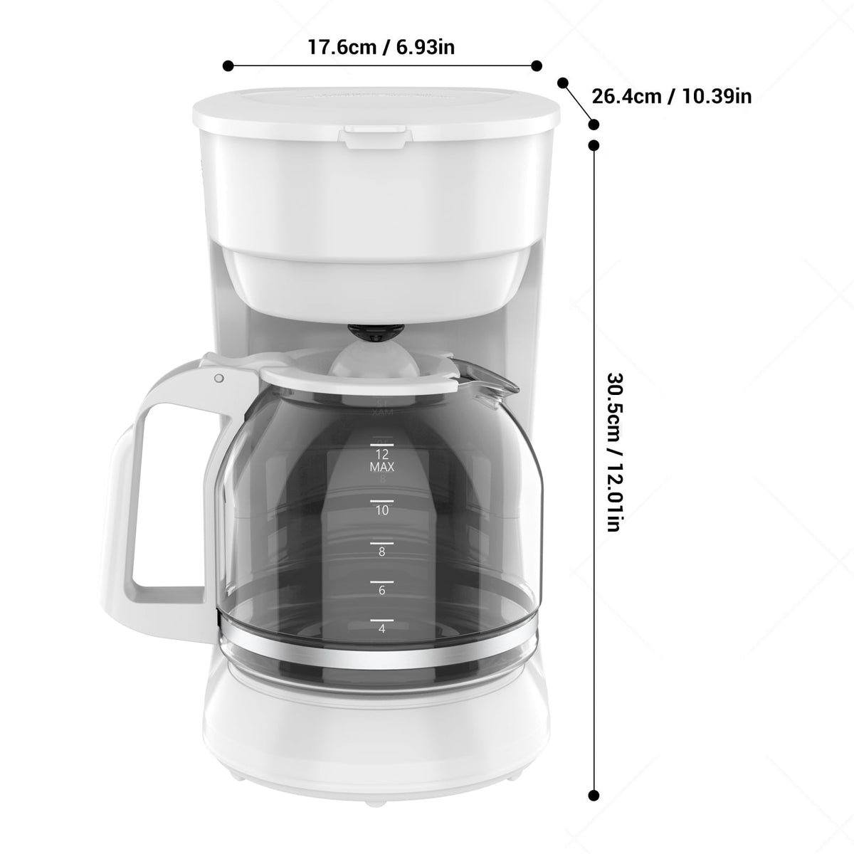 (2 pack) Mainstays 12-Cup Drip Coffee Maker, 1.8 L, White
