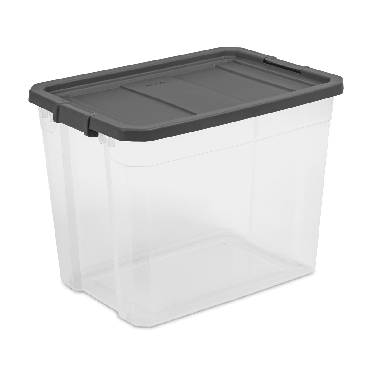 Sterilite Extra Large Stackable Storage Bin, 108 Quart Durable Clear Plastic Storage Container with Latch Lid, Dark Gray, 4 Pack