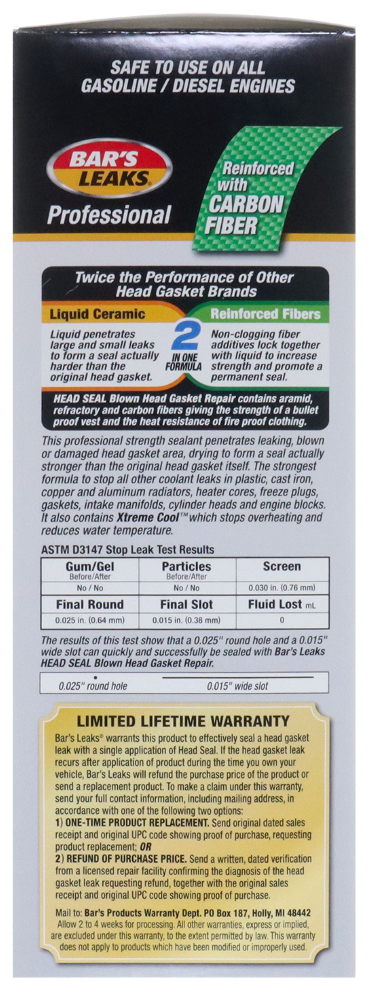 Bar's Leaks Head Seal Blown Head Gasket Repair, Automotive Additive, 33.8 oz