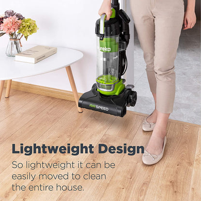 Eureka Bagless Upright Vacuum, Airspeed, Ultra Lightweight & Compact Design, with Crevice Tool, Dusting Brush and Large Dustcup, NEU100, Green & Black