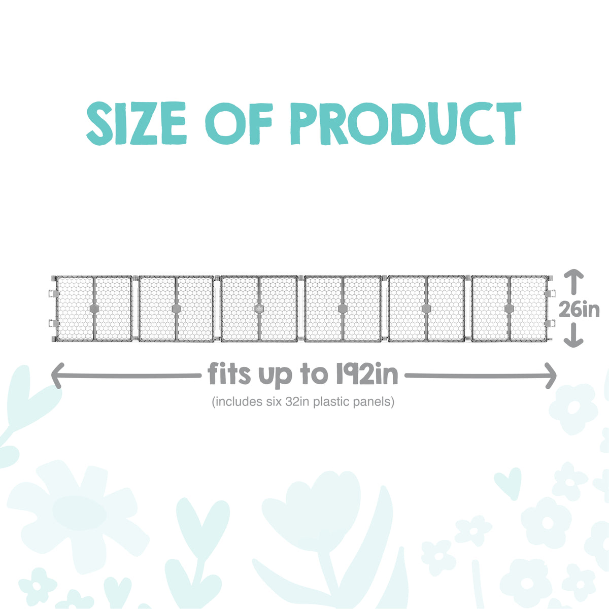 Regalo 2-in-1 Super Wide Baby Gate & Play Yard Plastic 192 Inches, Gray
