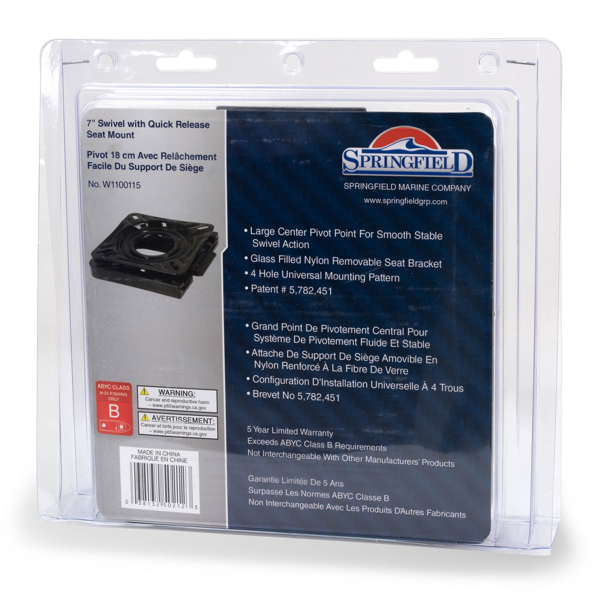 Springfield Marine Boat Seat Swivel w/ Quick Release