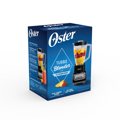 Oster Turbo 5-Speed 750W Black Countertop Blender With 6 Cup Jar, Kitchen Blender, Blender for Smoothies