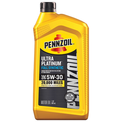 (4 pack) Pennzoil Ultra Platinum Full Synthetic 5W-30 Motor Oil, 1 Quart