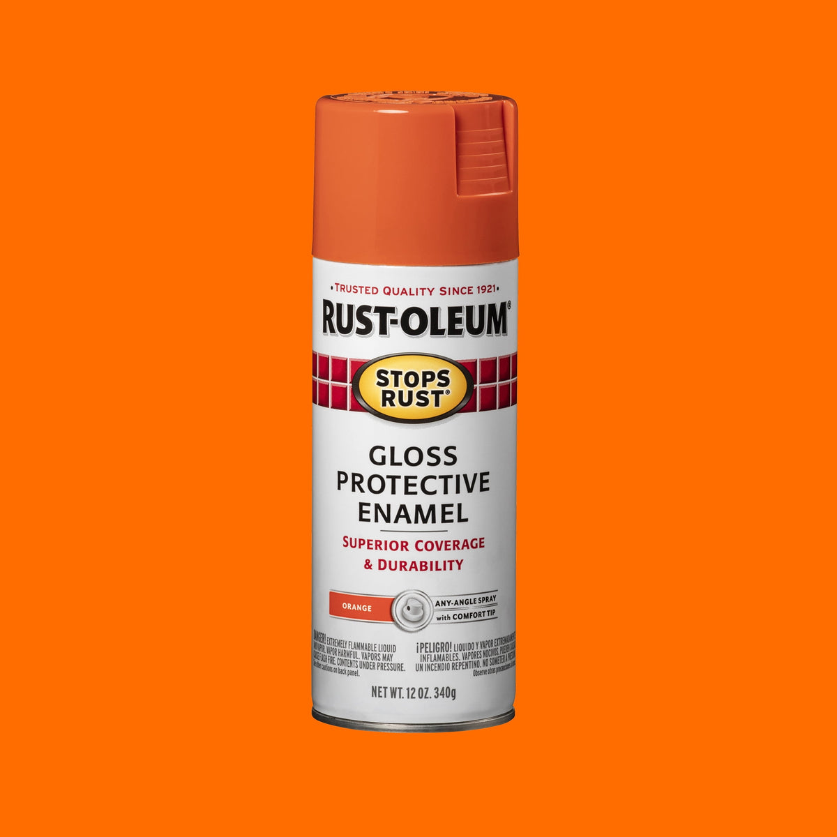 (6 pack) Orange, Rust-Oleum Stops Rust Protective Enamel Gloss Spray Paint-214084, 12 oz