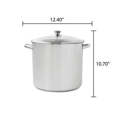 Mainstays Stainless Steel 20-Quart Stock Pot with Glass Lid