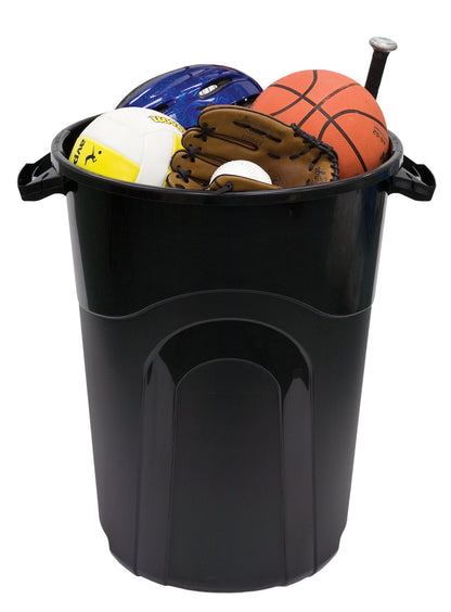 (2 pack) Hyper Tough 32 Gallon Injection Molded Plastic Trash Can with Click Lock Lid