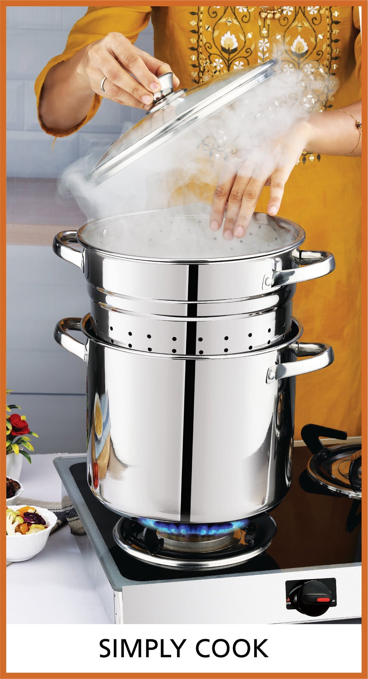 Mainstays 4-Piece Stainless Steel 8 qt Cooker Multipot Set