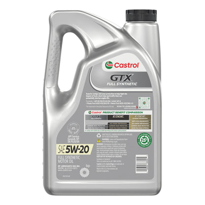 (2 pack) Castrol GTX Full Synthetic 5W-20 Motor Oil, 5 Quarts