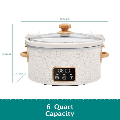 The Pioneer Woman 6-Quart Portable Linen Speckle Slow Cooker