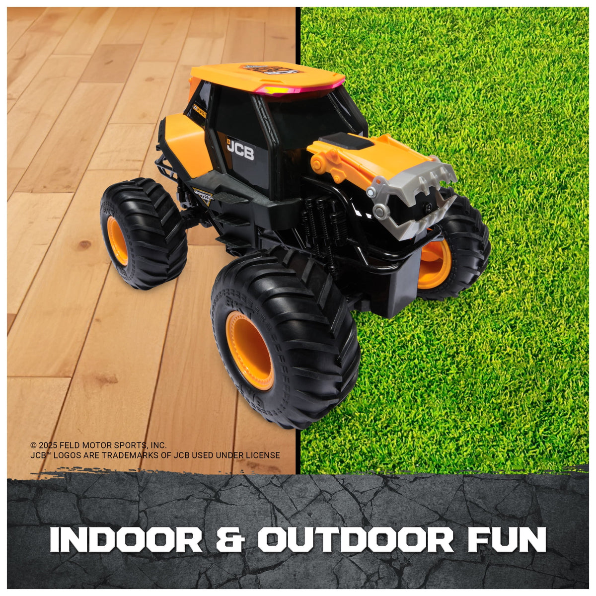 Monster Jam JCB Digatron Remote Control Vehicle with Lights, 1:15 Scale (Walmart Exclusive)