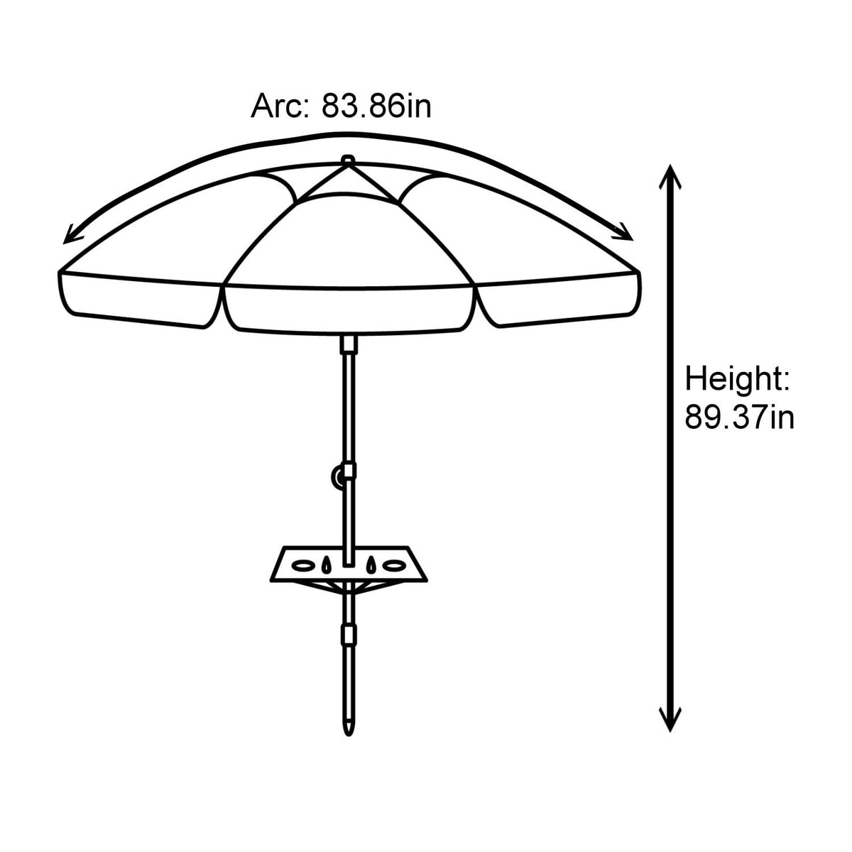 Mainstays 7 ft Round Beach Umbrella, Royal Blue, UPF 50+