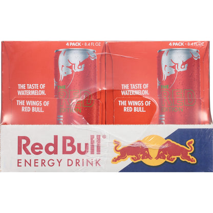 Red Bull Red Edition Watermelon Energy Drink, 8.4 fl. oz., 6 Packs of 4 Cans